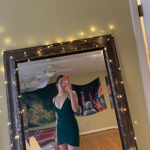 Emerald green mini dress